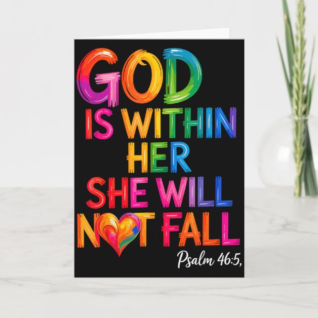 Gott ist in ihr, sie wird nicht fallen Psalm 46-5 Karte (Vorderseite)