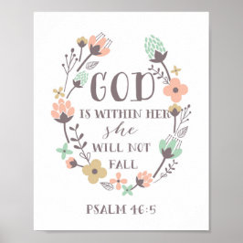 Gott ist in ihr, sie wird nicht fallen. Psalm 46:5 Poster