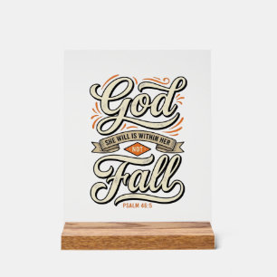 Gott ist in ihr, sie wird nicht fallen Vintage-Shi Acrylschild