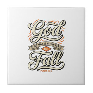 Gott ist in ihr, sie wird nicht fallen Vintage-Shi Fliese