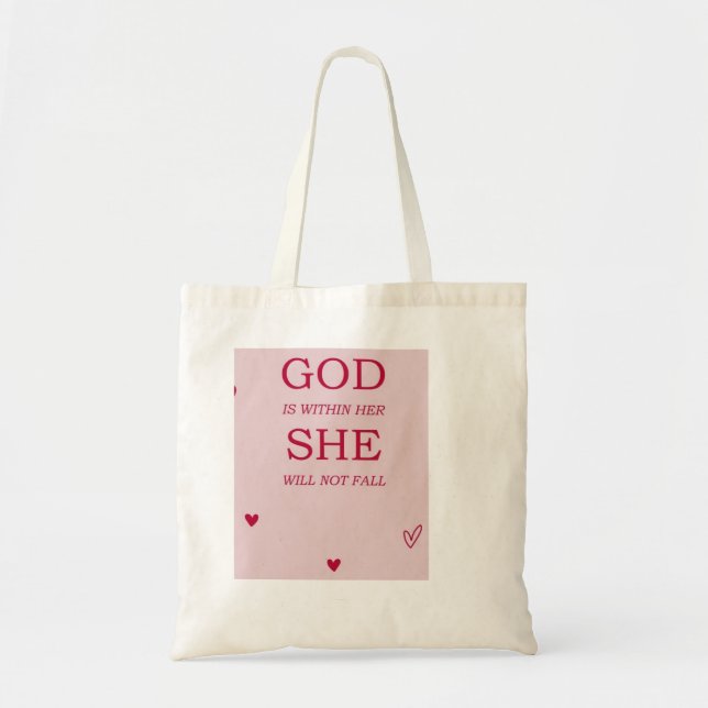 Gott ist in ihr, sie wird nicht scheitern TOTE Tas Tragetasche (Vorne)