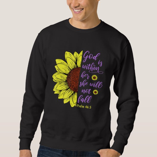 Gott ist in ihr wird sie nicht fallen Psalm 465 Bi Sweatshirt (Vorderseite)