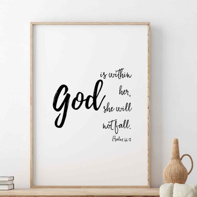 Gott ist in ihr wird sie nicht fallen, Psalm 46:5 Poster (Von Creator hochgeladen)