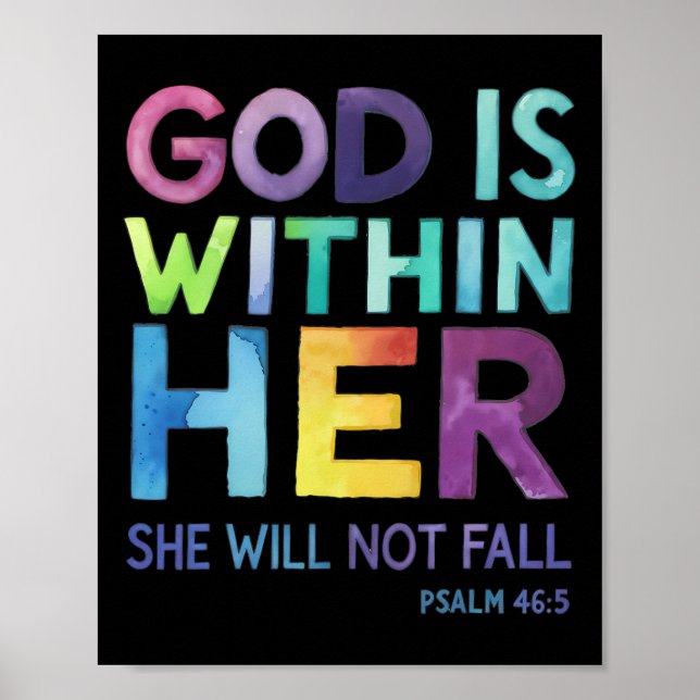 Gott ist in ihr wird sie nicht Versagt Psalm 465 R Poster (Vorne)