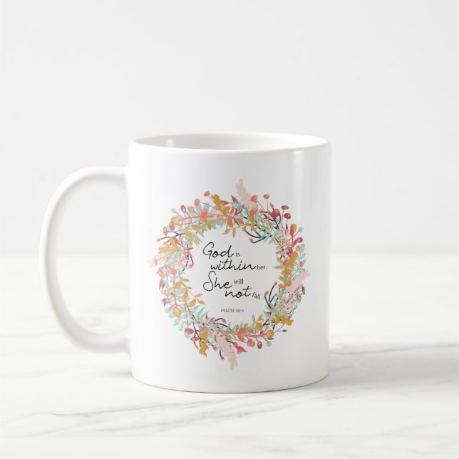 Gott ist in ihrem Psalm 46:5 Bibelverse Zitat Kaffeetasse (Links)