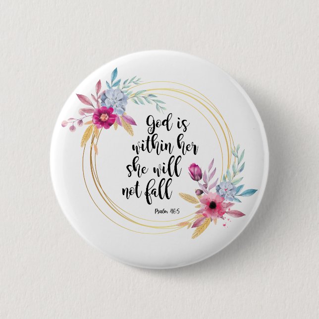 Gott ist in ihrem Psalm 46:5 Button (Vorderseite)