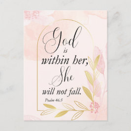 Gott ist in ihrem Psalm 46:5 Pink botanisch Postkarte