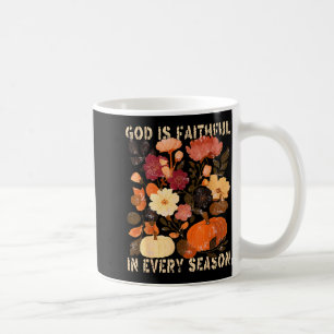 Gott ist in jeder Jahreszeit treu, florale Herbst- Kaffeetasse