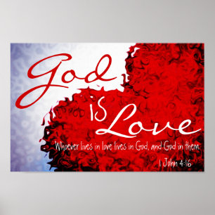 Gott ist John-4:16 Plakat des Liebe-Bibel-Vers-1