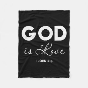 Gott ist Liebe 1 Johannes 4_8 Bibelvers christlich Fleecedecke