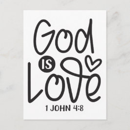 Gott ist Liebe. 1 John 4:8 Bibelschrift Postkarte