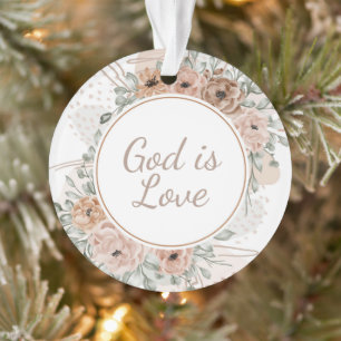 Gott ist Liebe Aquarellfarben Akrylorschmuck Ornament