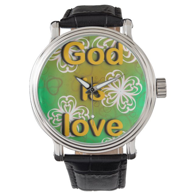 Gott ist Liebe Armbanduhr (Vorderseite)