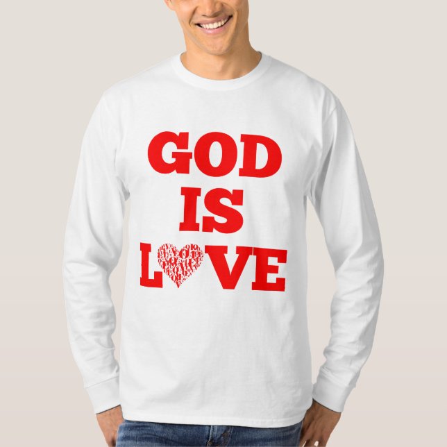 Gott ist Liebe Bibel Zitat Männer T-Shirt (Vorderseite)