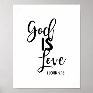 Gott ist Liebe Bible Verse Christliche Schrift Pri Poster