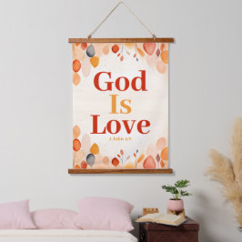 Gott ist Liebe Boho Christliche Mauer Wandteppich Mit Holzrahmen