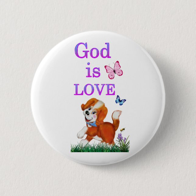 Gott ist Liebe Button (Vorderseite)