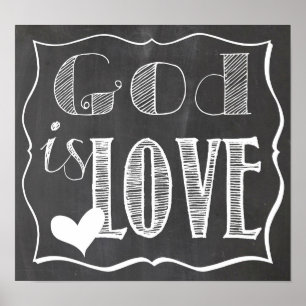 Gott ist Liebe Chalk Board Poster