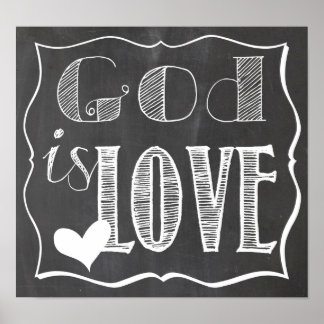 Gott ist Liebe Chalk Board Poster
