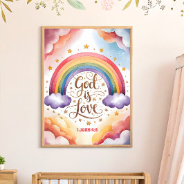 Gott ist Liebe Christliches Kinderzimmer Kinder Wa Poster