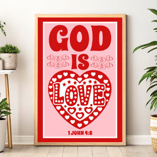 Gott ist Liebe Christus Christliche Mauer Kunst dr Poster