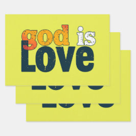 Gott ist Liebe: Eine sanfte Wasserfarbe Geschenkpapier Set