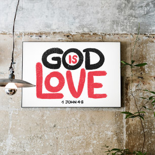 Gott ist Liebe Hand Buchstaben Poster