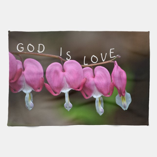 Gott ist Liebe Herz Geschirrtuch (Horizontal)