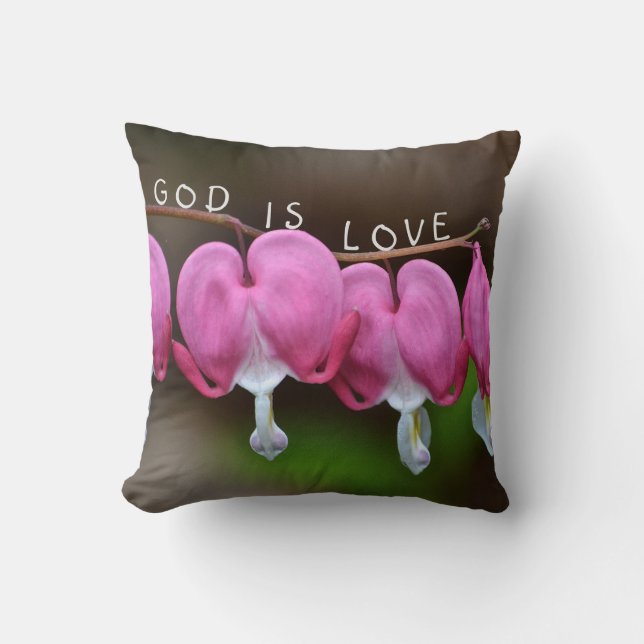 Gott ist Liebe Herz Kissen (Vorderseite)