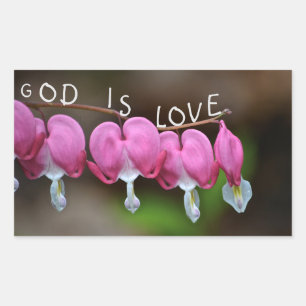 Gott ist Liebe Herz Rechteckiger Aufkleber