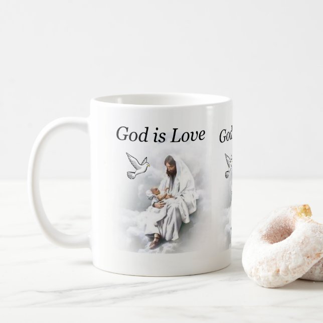 Gott ist Liebe, Jesus Tasse (Mit Donut)