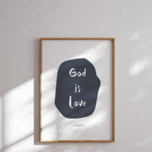 Gott ist Liebe Kinder Bibel Vers Poster