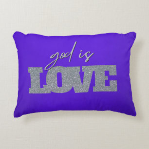 Gott ist Liebe Lila Akzent Pillow Dekokissen