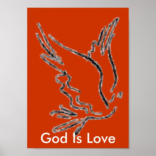 Gott ist Liebe Orange Poster (Vorne)