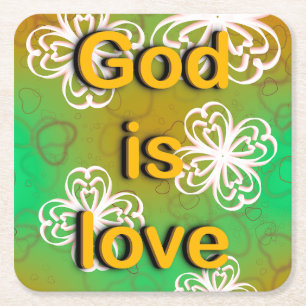 Gott ist Liebe Rechteckiger Pappuntersetzer
