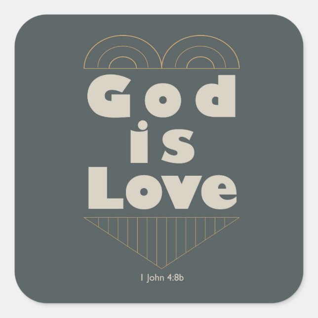 Gott ist Liebe-Sticker Quadratischer Aufkleber (Vorderseite)