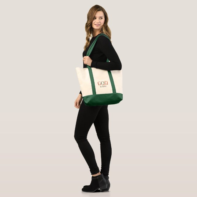 Gott ist Liebe Tote Tasche (Vorderseite (Model))