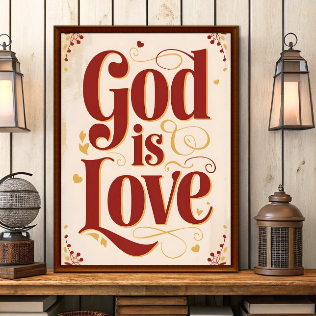 Gott ist Liebe Vintage Christliche Wandkunst Poster (Von Creator hochgeladen)