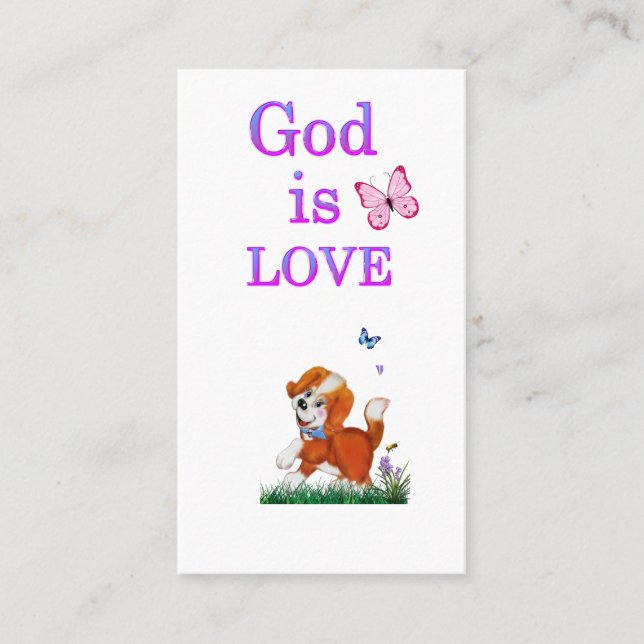 Gott ist Liebe Visitenkarte (Vorderseite)