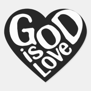 Gott ist Liebe wie Jesus zitiert die Liebe Gottes Herz-Aufkleber