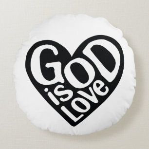 Gott ist Liebe wie Jesus zitiert die Liebe Gottes  Rundes Kissen