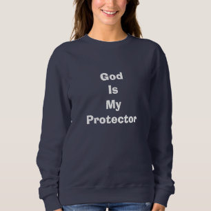 Gott ist mein Beschützer - Psalm 91:2 Navy Blue Sweatshirt