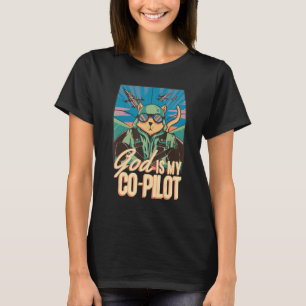 Gott ist mein Co-Pilot Cat Assistant Pilot Flugzeu T-Shirt