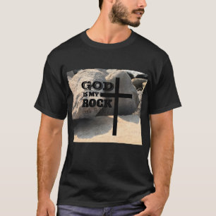 Gott ist mein Fels Bibelvers schwarzes Kreuz chris T-Shirt