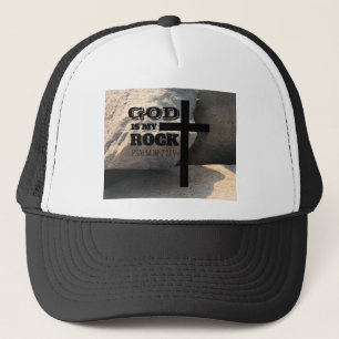 Gott ist mein Fels Bibelvers schwarzes Kreuz chris Truckerkappe