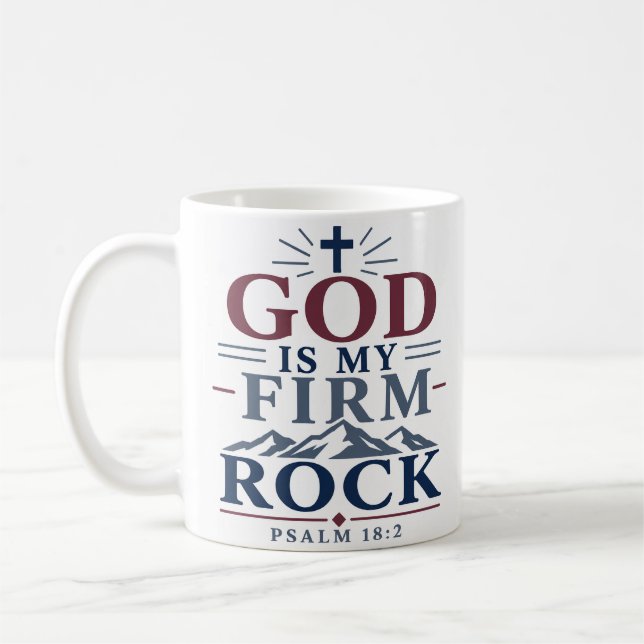 Gott ist mein fester Fels Bibelzitat Kaffeetasse (Links)