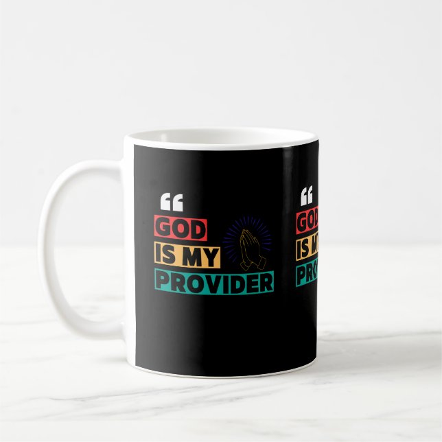 Gott ist mein Provider Kaffeetasse (Links)