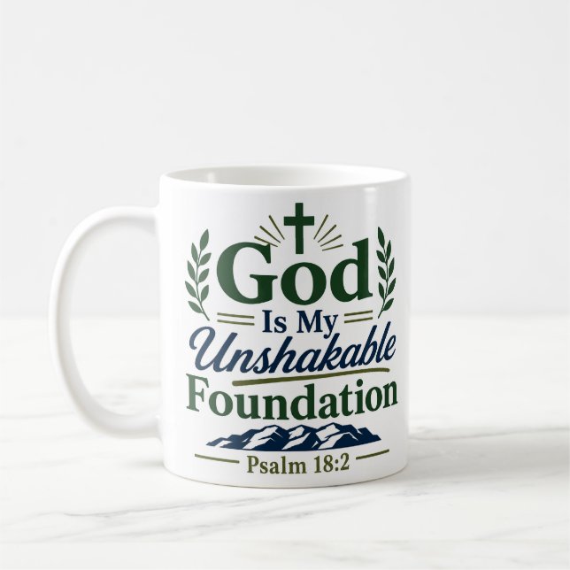 Gott ist mein unerschütterliches Fundament Moderne Kaffeetasse (Links)