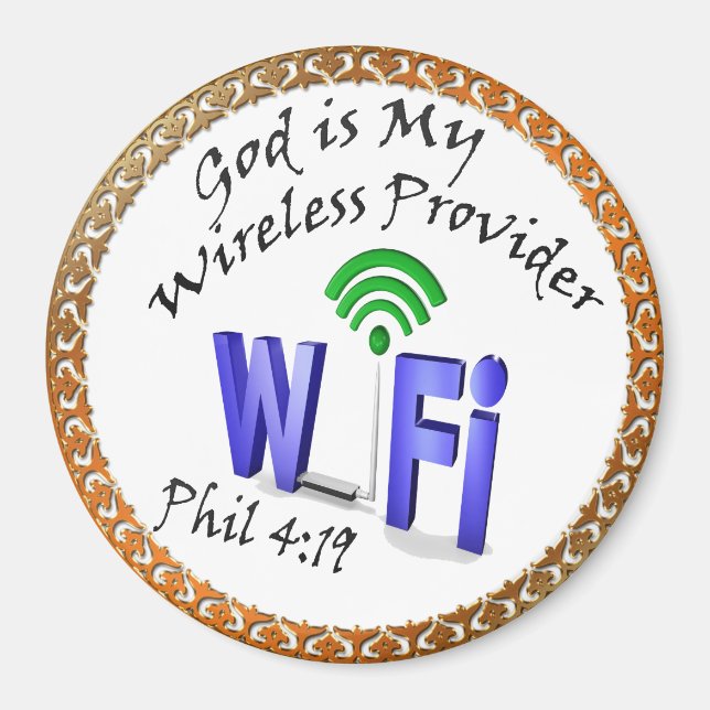 Gott ist mein Wireless-Provider Phil 4:19 Magnet (Vorne)