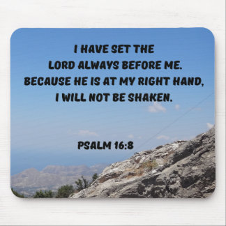 Gott ist meine rechte Hand Psalm 16:8 Bibelverse Mousepad